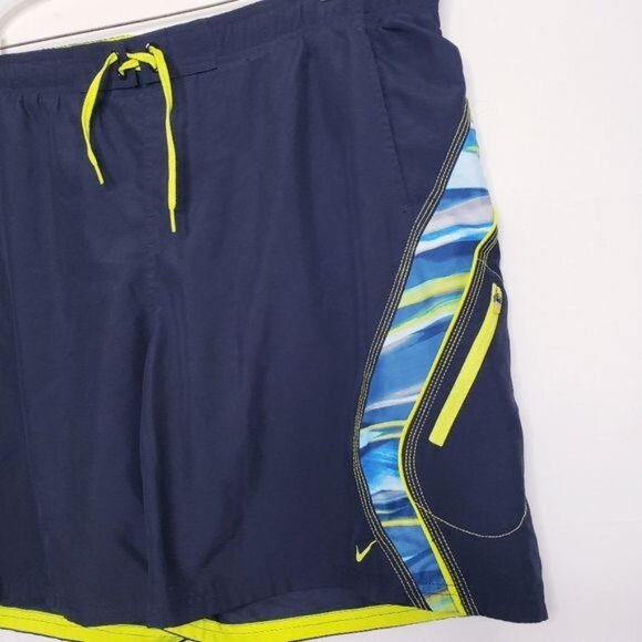 Nike Black & Blue Swim Trunks Board Shorts Men's Size XXL - Picture 3 of 9